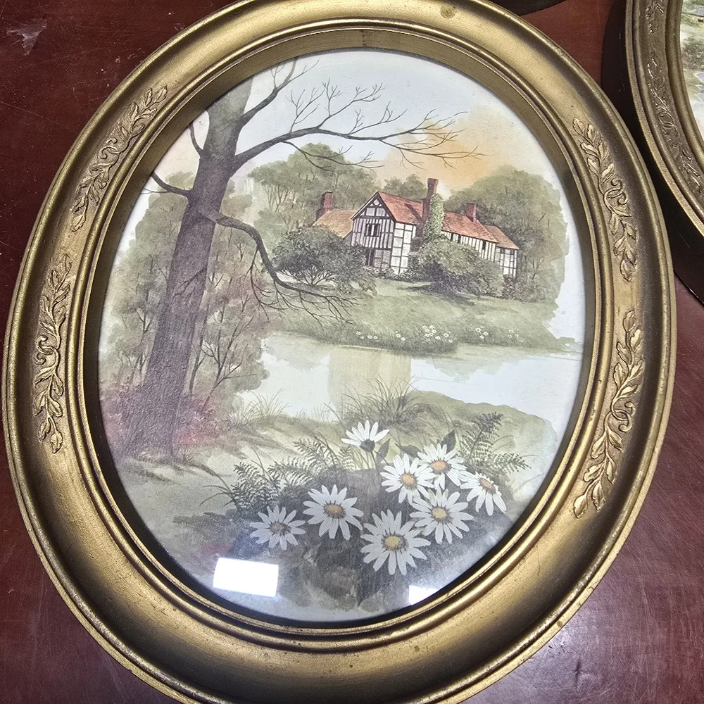 Bundle of 3 Vintage HOMCO Home Interiors Oval Pictures - Picture 2 of 4